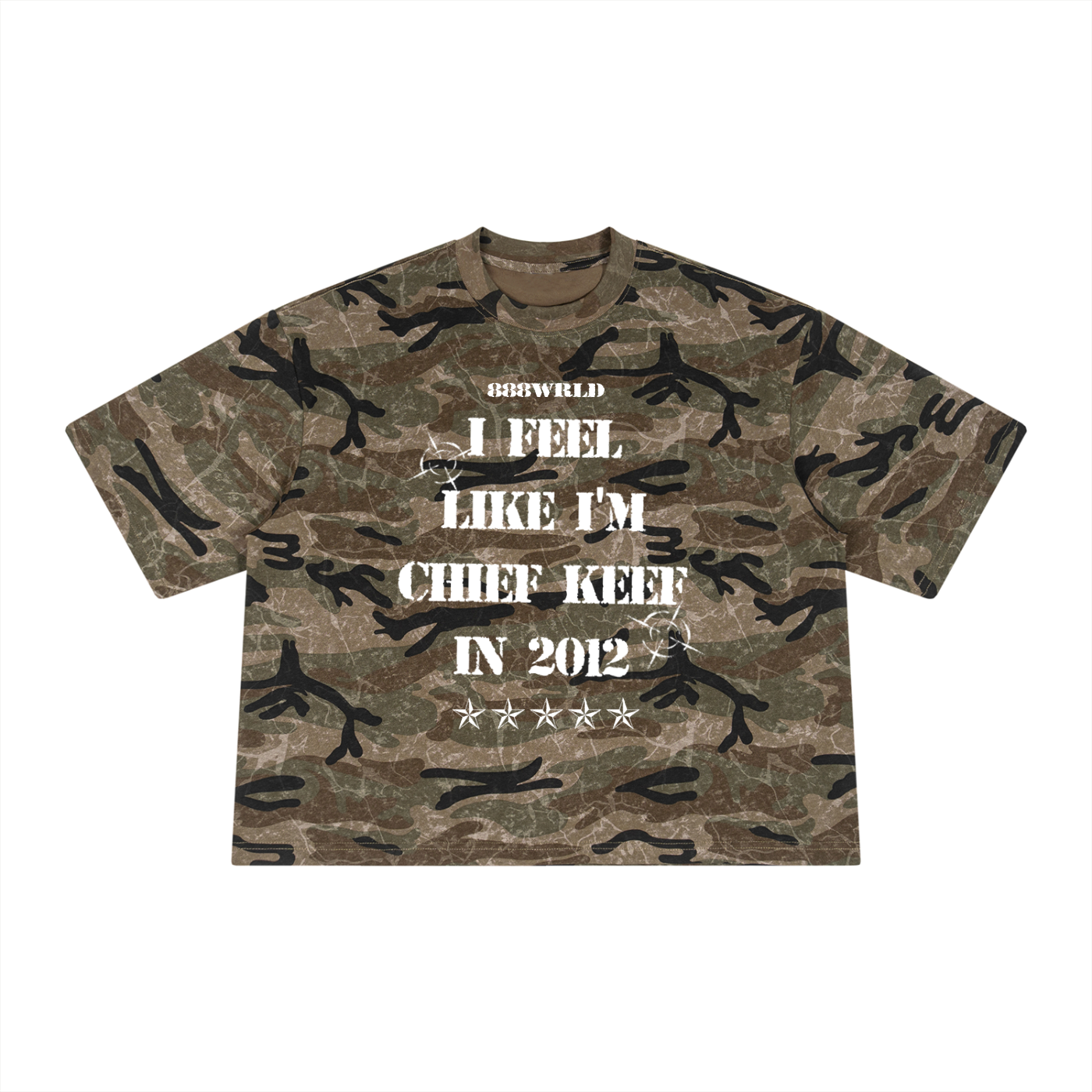 Boxy Camo Print T-Shirt