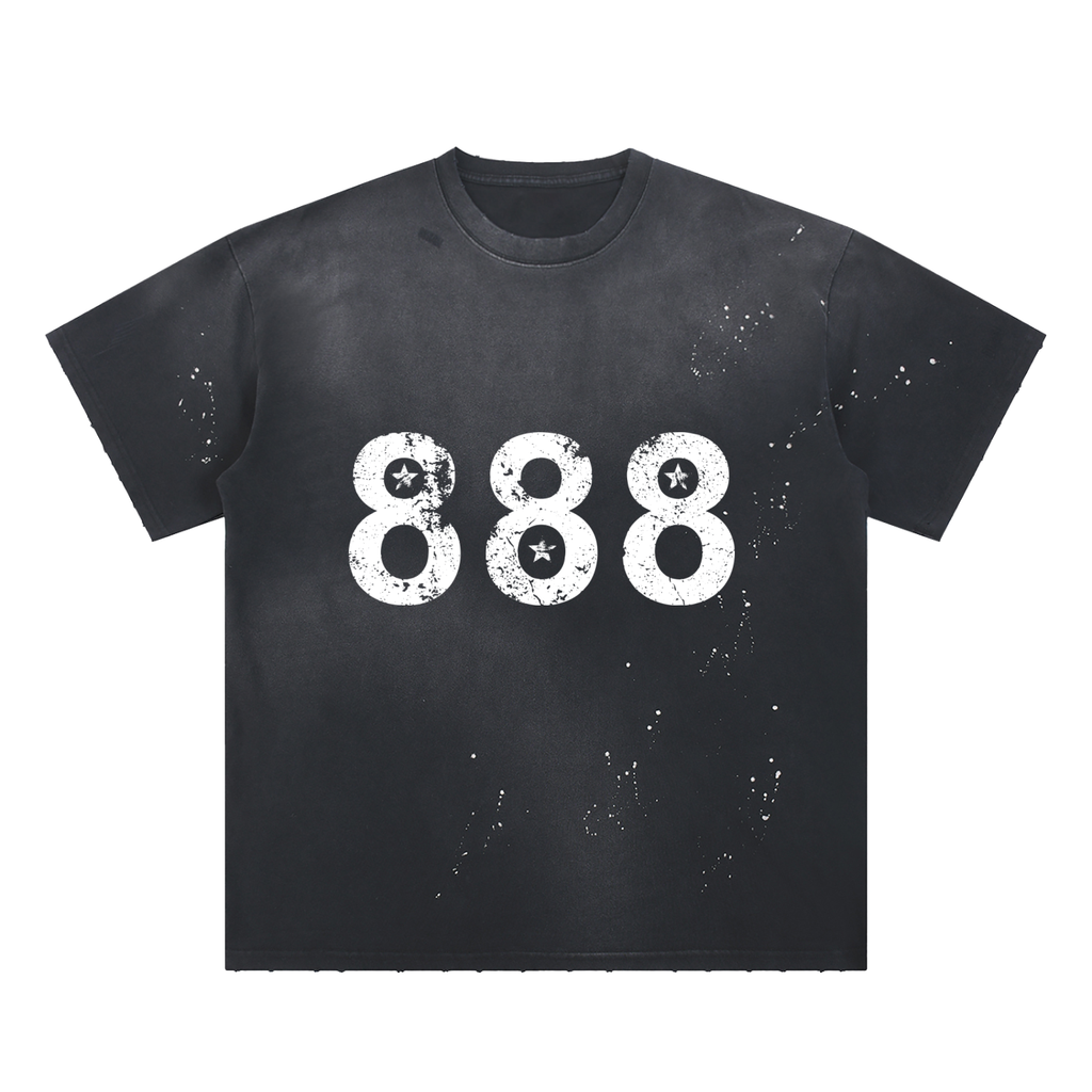 Hand-Frayed Sunfade Paint Splatter T-Shirt
