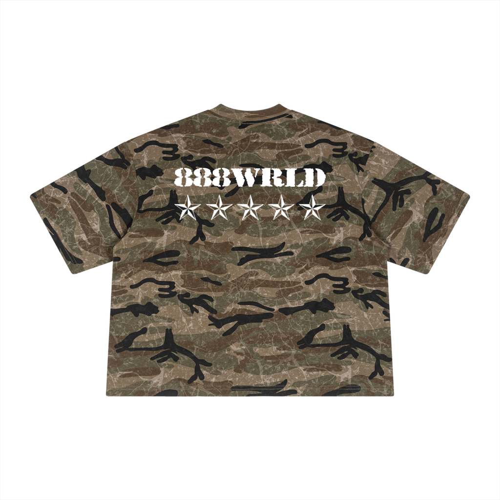 Boxy Camo Print T-Shirt