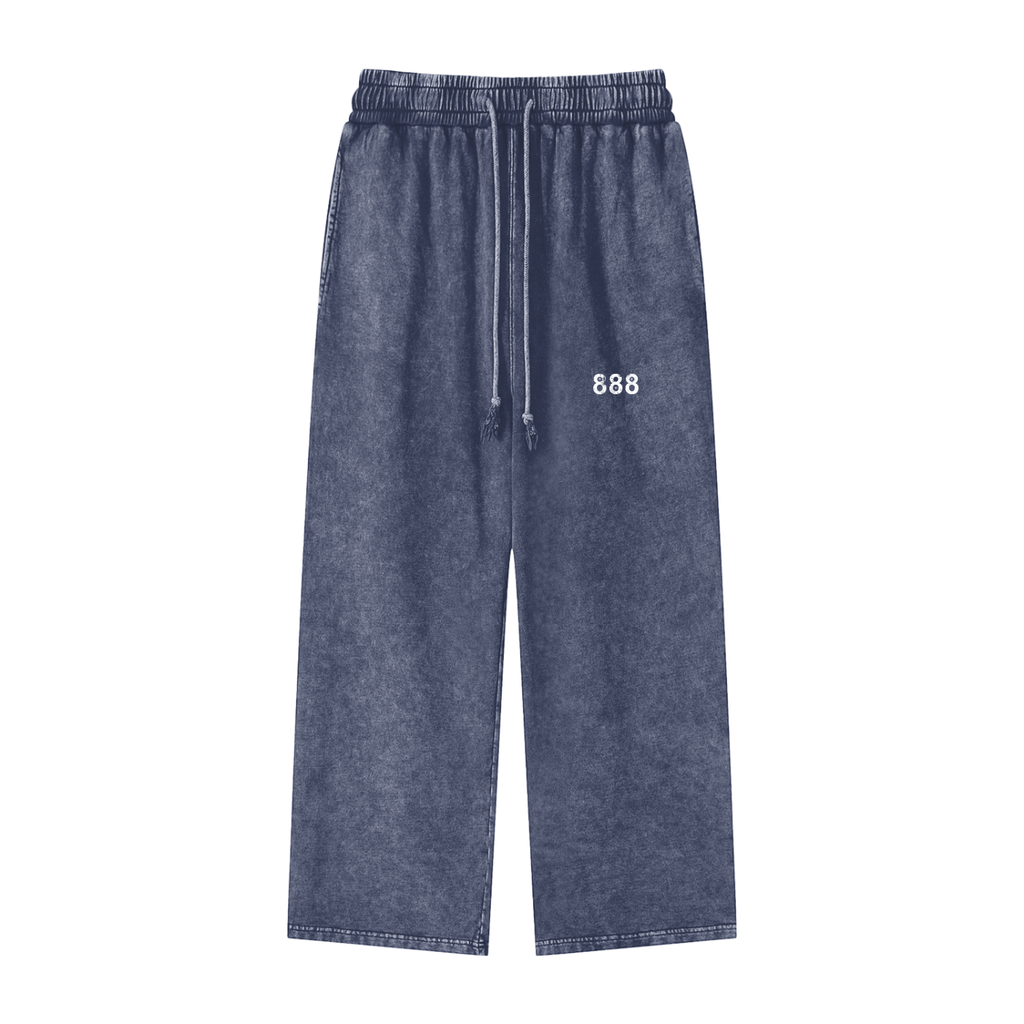 Snow Washed Straight Leg Pants